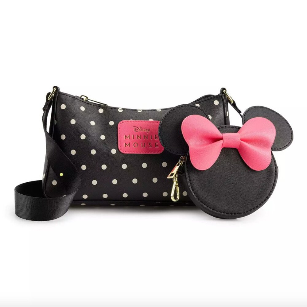 Disney Minnie Mouse Crossbody Bag with Detachable Coin Pouch - Collectible Gifts